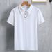 Herrenbekleidung Übergröße Sommer Kurzarm T-Shirt Herren Revers Business Poloshirt Lässiges dünnes T-Shirt Top Kleidung_voghion.com