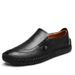 Britischer Stil Echtleder Herren Casual Große Größe Fahrschuhe Slip-On_voghion.com