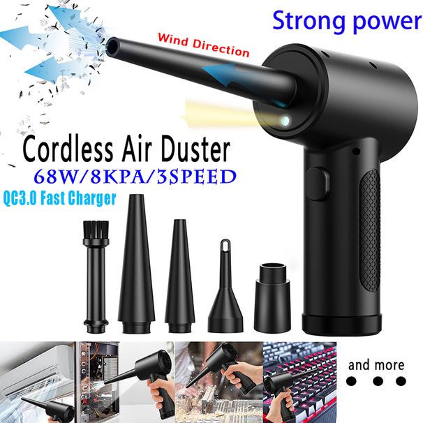 Compressed Air Duster For Computer Keyboard 51000 RPM USB Charging Mini Electric Cordless PC Car Cleaner Wireless Air Blower_voghion.com