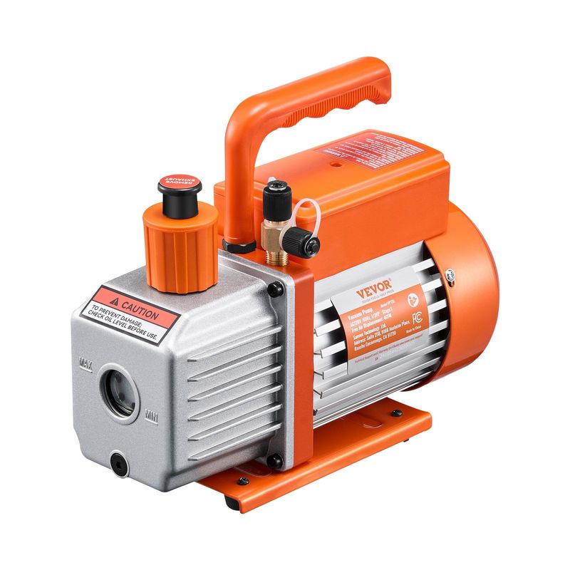 Vacuum Pump 4 CFM HVAC Single Stage Rotary Vane Vacuum Pump Oil Included_voghion.com