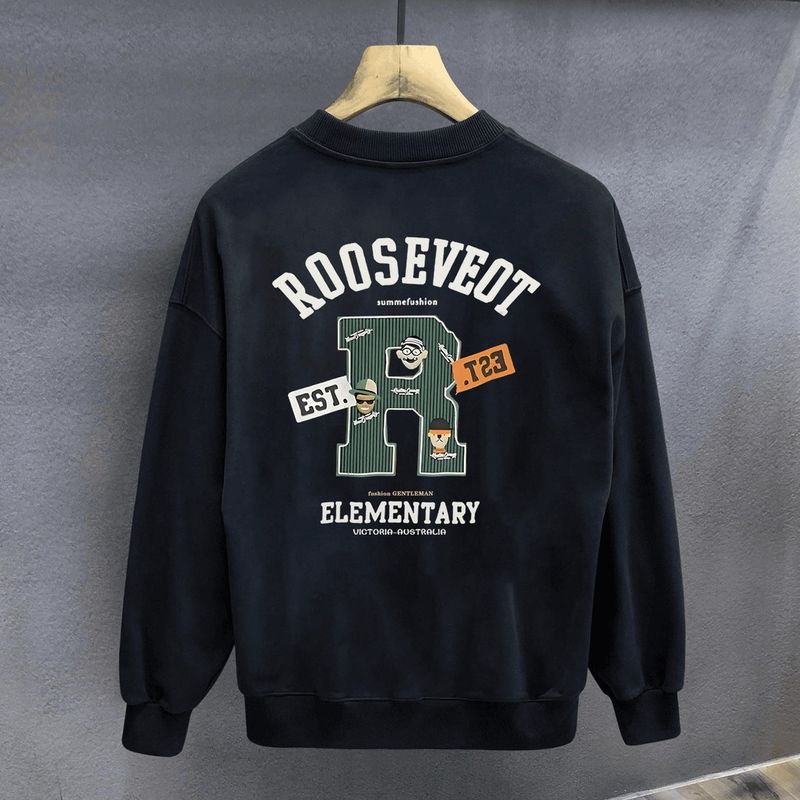 Herrenbekleidung Rundhals Trendy Marken Sweatshirt Einfach Bedrucktes Sweatshirt Lässiger Modetrend Zuhause Bequem_voghion.com