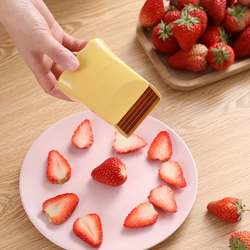 1pc,Creative Banana Slicer,Reusable Fruit Slicer,Multifunctional Strawberry Slicer, Washable Fruit Slicer, Egg Slicer, Kitchen Gadget, Kitchen Tools_voghion.com