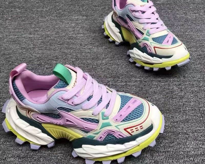 New Goods Platform Bottom Lace Up Mesh Breathable Shock Absorption Non Slip Casual Dad Shoes_voghion.com