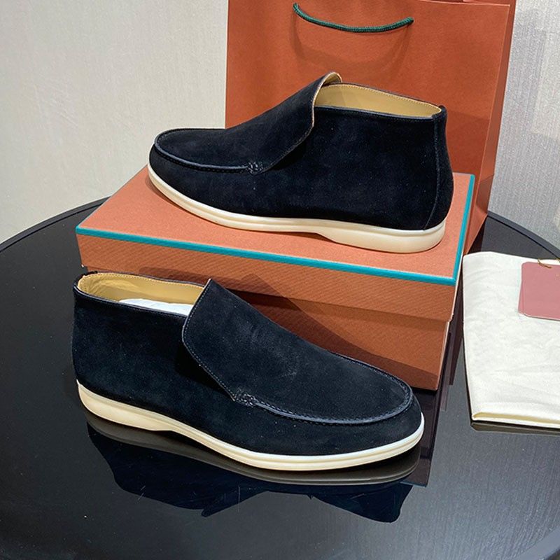 LP Single Shoe Men's 2023 Autumn And Winter One Foot Lazy Soft Sole Casual High Bang Loafers Couple's Style_voghion.com