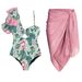 Costume da bagno da donna, delicato e carino, ad asciugatura rapida, traspirante, monospalla, con volant, costume da bagno intero da corsa, bikini_voghion.com
