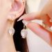Tulip Earrings Women's Simple High-end Sense Diamond-set Opal Ear Buckle Light Luxury Versatile Niche Fashion Temperament Earrings_voghion.com