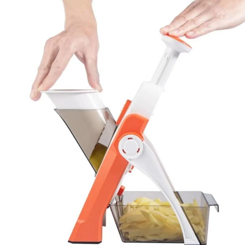 Cortador de verduras multifunción, cuchilla de acero, rebanador de patatas, pelador de frutas, cuchillas para cortar en cubitos, rallador de zanahoria y queso, picador, utensilios de cocina._voghion.com