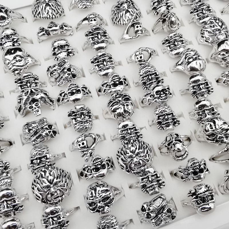 Alloy Ghost Head - Bestselling Skull Stylish Mixed Ring_voghion.com