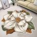 Lotus Flower Non-Slip Rug – Soft Polyester Carpet For Living Room, Bedside, Entryway – Water Absorbent, Durable, Washable – Floral Print_voghion.com