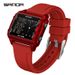 Square Multi-Function Digital Analog Watch With Transparent Case, Dual Time Display, Alarm, Stopwatch, Waterproof, And Luminous Feature_voghion.com