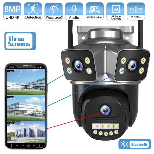 V380Pro Three-Lens Three-View 4G Camera True Three-Eye Monitor Mobile Remote Wireless WiFi Bullet Dome_voghion.com