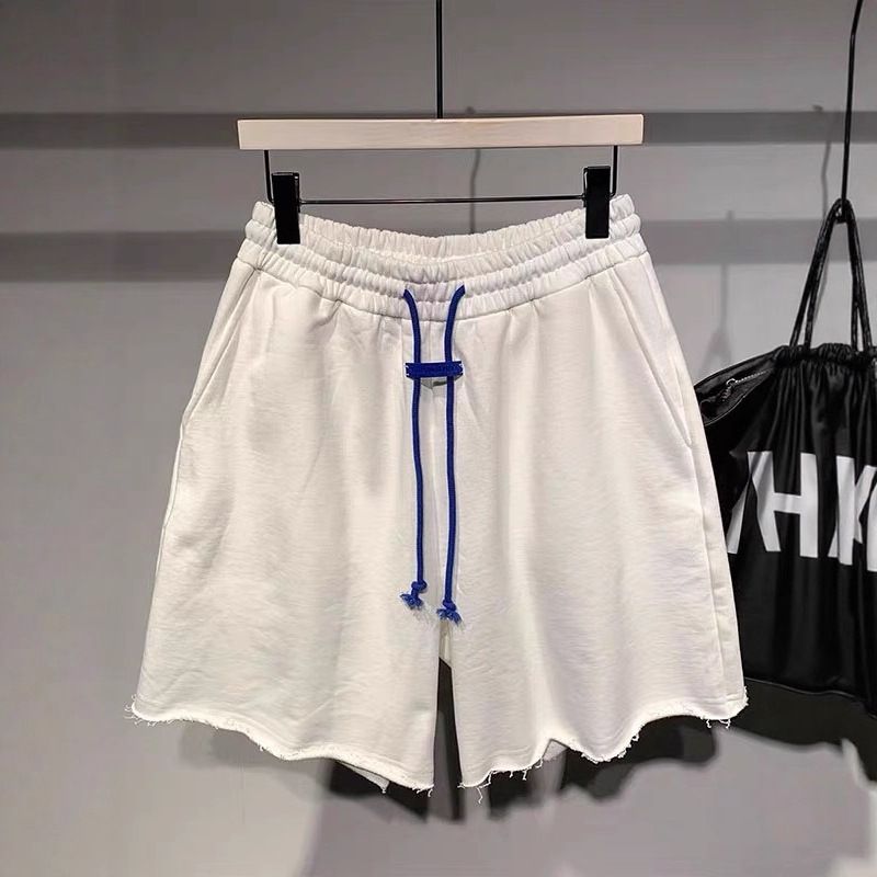 Men's Casual Summer Shorts - Japanese Style Drawstring Elastic Waist Cargo Shorts With Raw Hem, Lightweight & Breathable For Sports & Daily Wear​_voghion.com