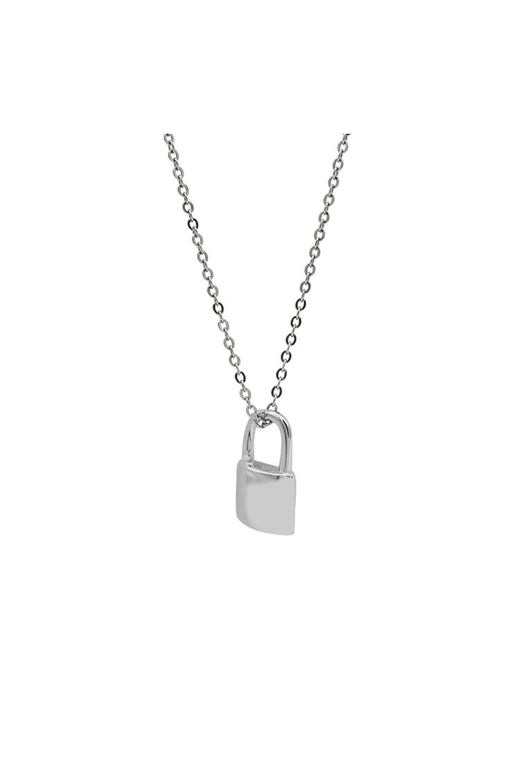 LDR1327 Collana con lucchetto minimale in argento S925_voghion.com