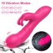 Vibratore dildo Xbonp per donne, 10 modalità di vibrazione, vibratore a coniglio per punto G, giocattoli sessuali per adulti (rosso)_voghion.com