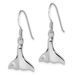 Sterling Silver Rhodium-plated Polished Whale Tail Dangle Earrings_voghion.com