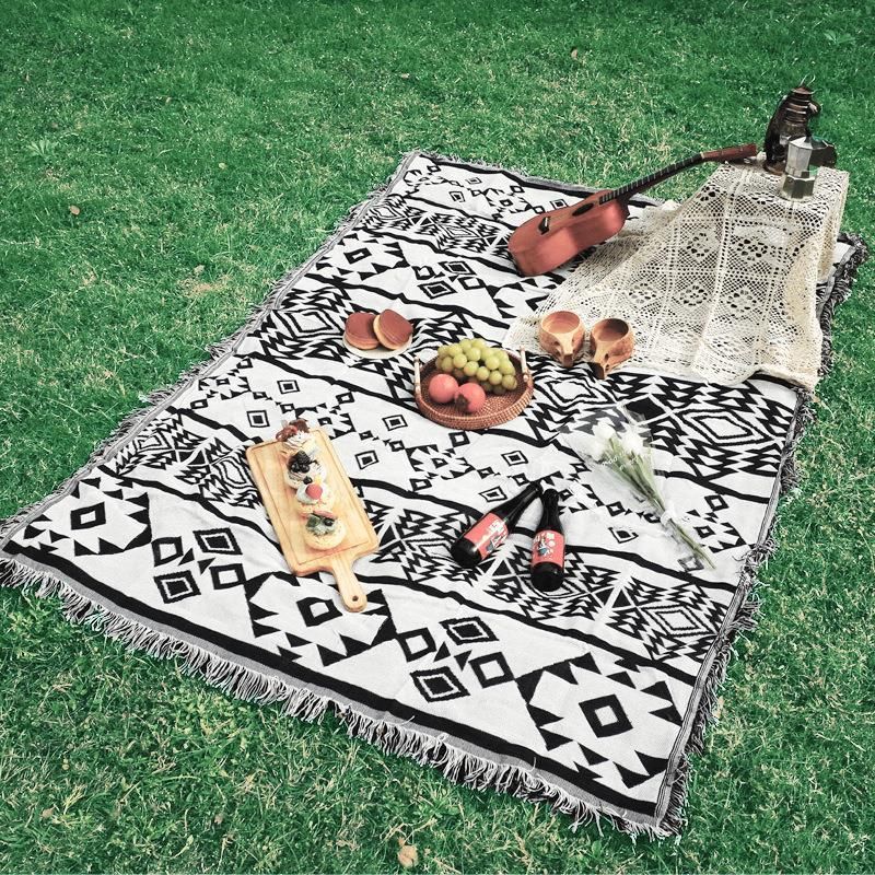 Vävd picknick Sucre utomhus campingsoffa multifunktionell bohemisk filt, trådfilt_voghion.com
