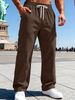 Men's Heavyweight Corduroy Work Pants – Vintage Casual Straight-Leg Trousers With Utility Pockets– Relaxed Fit For Urban Commuting_voghion.com