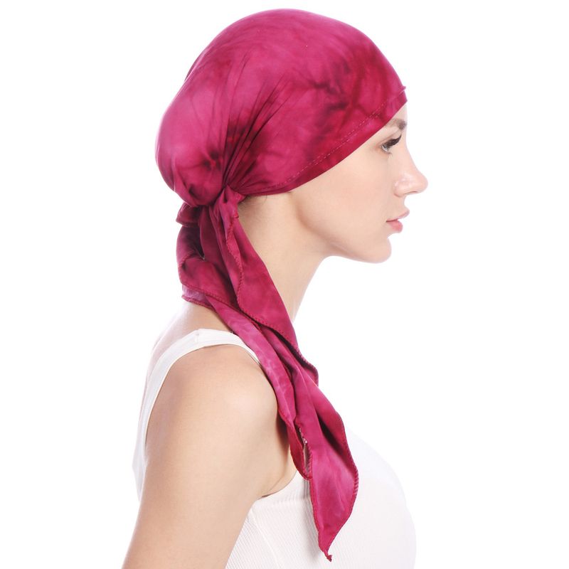  Sombrero de tela floral curvado teñido anudado, sombrero baotou, suéter pequeño de doble cara de algodón puro en stock_voghion.com