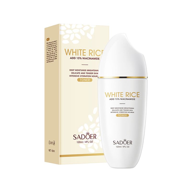 Tonico illuminante alla niacinamide e riso bianco SADOER, acqua idratante completa_voghion.com