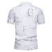 Camisa de verão de algodão branco liso com fenda de manga curta regular casual fit_voghion.com