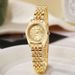 Çelik Bantlı Kadınlar İçin Basit ve Zarif Klasik Çok Yönlü Altın Kuvars Saat_voghion.com