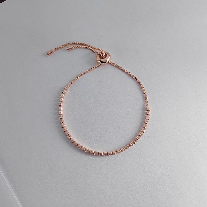 Pulsera de aleación ajustable con cadena de garra de diamantes de imitación telescópica simple, accesorios de joyería para mujer_voghion.com