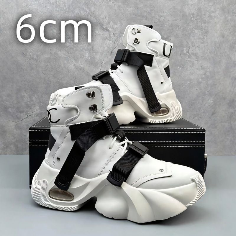 Damenschuhe COS Unsichtbare innere Höhenerhöhung 12 cm 10 cm 8 Herren All Match Dickbesohlte Dad Pure Black Warrior Rivet_voghion.com
