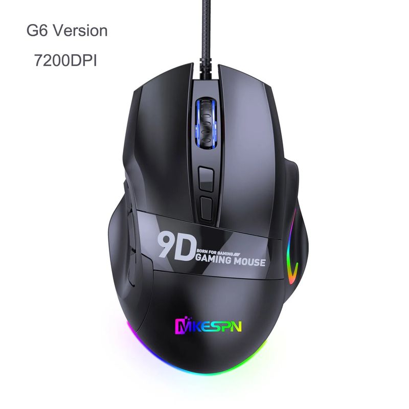 12000DPI Makro RGB Gaming Maus 9 Programmierbare Tasten Spiel Maus RGB Licht Max Bis 6 Ebenen Für Pc Mac gun PUBG Laptop_voghion.com