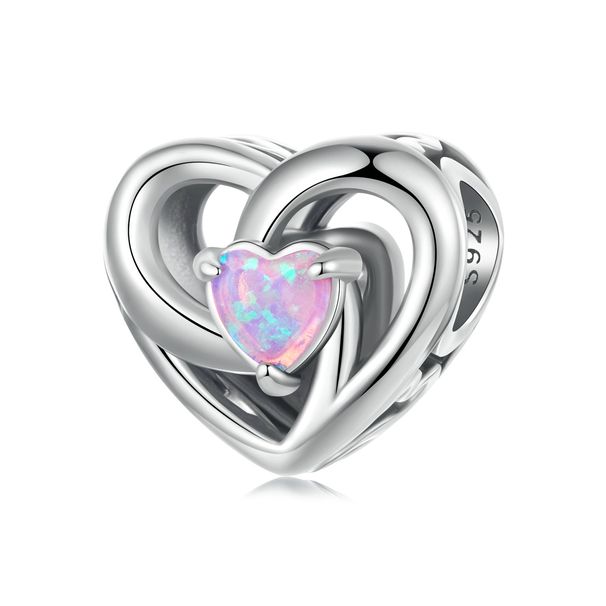 Inifinite Heart Charm Sterling Silver Charm,BSC1112_voghion.com