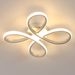 GOECO LED-Deckenleuchte mit Blumenmuster, silberfarben, 30 cm, warmes Licht, 30 W, ideal für moderne und minimalistische Dekoration_voghion.com