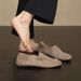 Sheepskin Version ~ Minimalist Slip-On Loafers For Women, Flat Comfortable Commuting , Versatile Round-Toe Leather_voghion.com