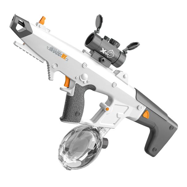 Cápa témájú automata elektromos vízipisztoly - Nagy kapacitású, folyamatos permetező pisztoly kültéri vízi csatákhoz (fiúknak való vízi játék)_voghion.com