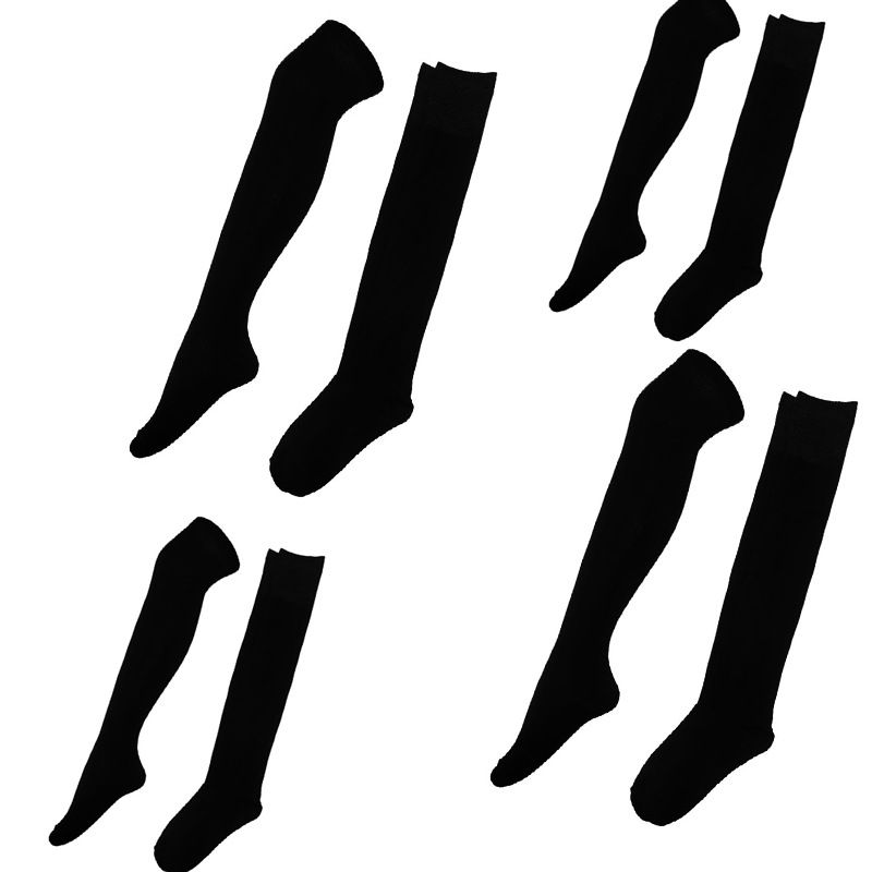 Nouvelles chaussettes mi-mollet polyvalentes en coton style collège JK uniforme noir et blanc Yayige_voghion.com