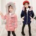 Piumino lungo invernale con cappuccio e fodera in pile per bambine, giacca spessa di media lunghezza per bambini, design con libellula dei cartoni animati, moda in stile coreano_voghion.com