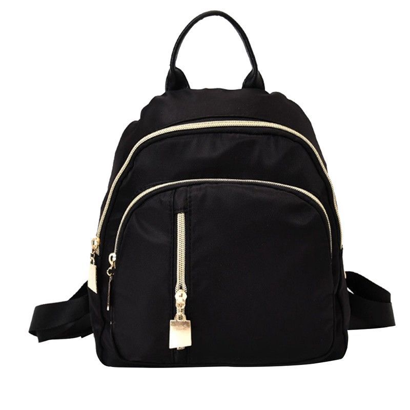 Kjiuyou Modischer Damen-Rucksack aus Nylon, einfarbig, für Reisen, Schule, Umhängetasche, Handtasche_voghion.com