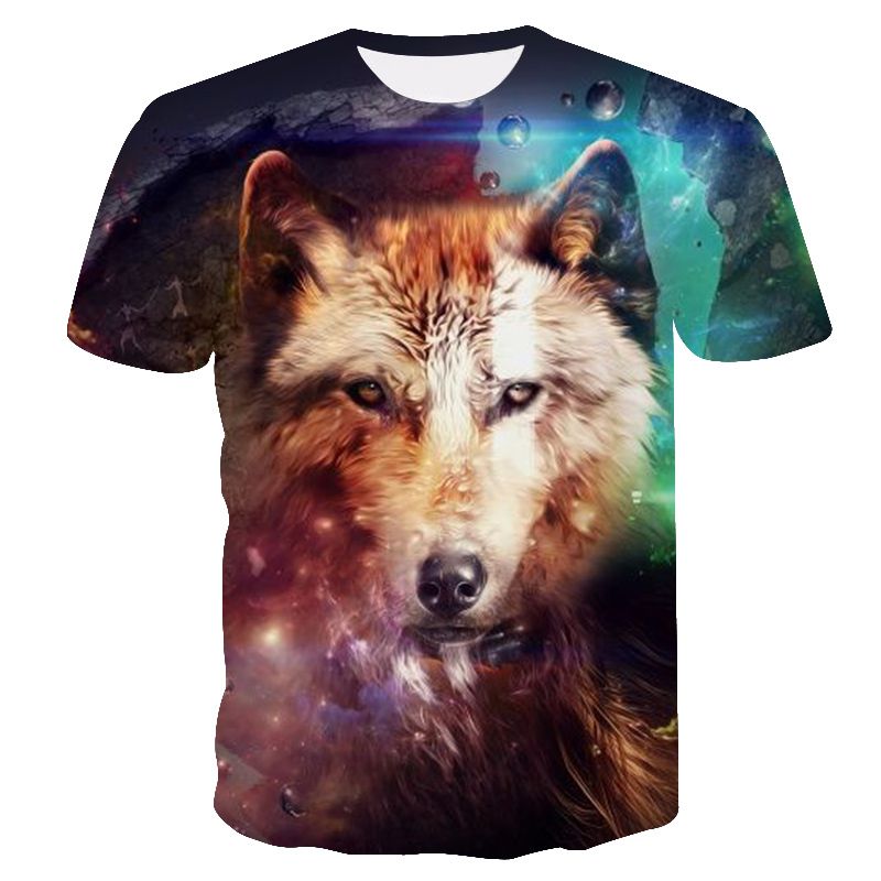 Men's T-Shirts 3D Printed T-Shirts New Wolf Print Crew Neck T-Shirts Hip Hop Street Harajuku Tops Plus Size Street Clothes_voghion.com