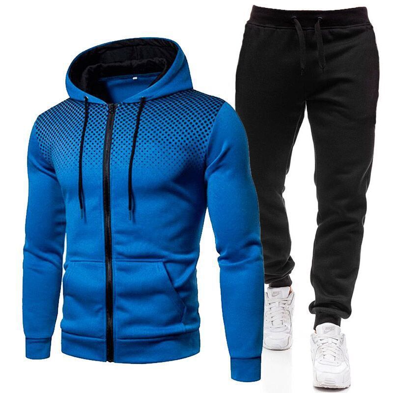 2023 Cardigan casual da uomo di alta qualità, maglione con cappuccio a maniche lunghe, set da uomo giovanile stampato a pois_voghion.com
