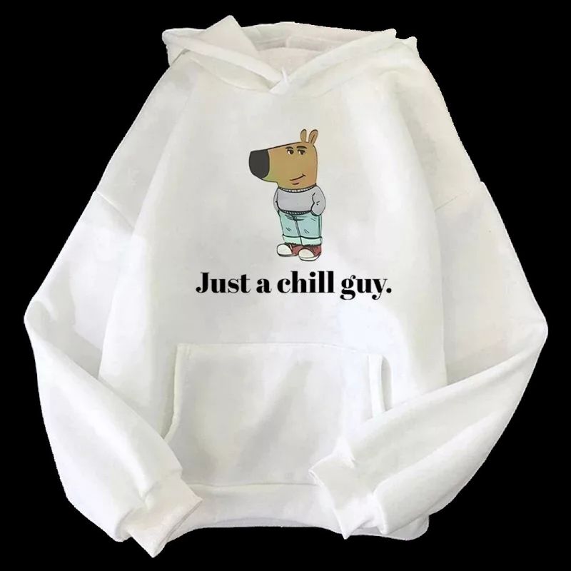 Bedruckter Herren-Kapuzenpullover „I'm Just A Chill Guy“, lustiger Hunde-Cartoon-Fan, Weihnachtsgeschenk_voghion.com