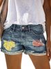 Women's fashion casual vintage denim shorts_voghion.com
