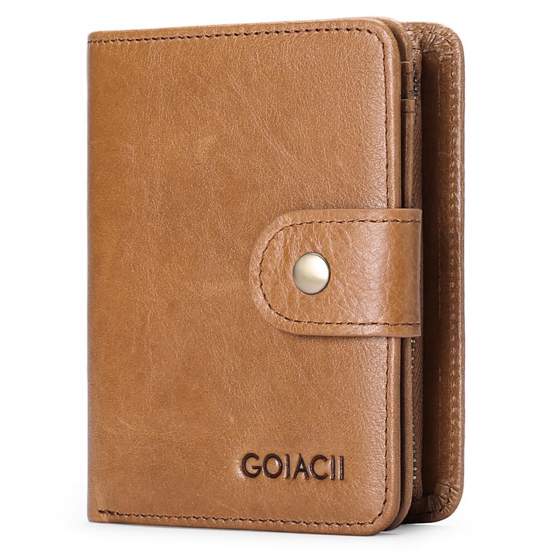 wallet men Genuine Leather men's wallet Vertical Casual Short Multi-function Photo Album Driver's License Top Layer Cowhide wallet_voghion.com