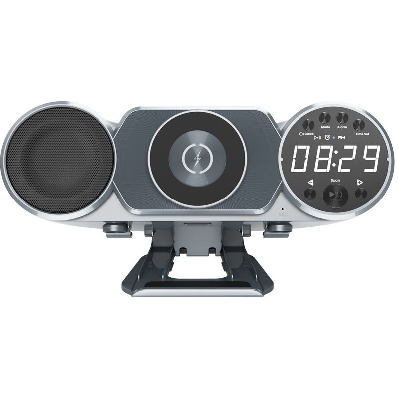 Heminredning Bluetooth-högtalare RGB Atmosfärljus Magnetisk Trådlös laddning Bluetooth-högtalare Subwoofer Klocka Trådlös högtalare_voghion.com