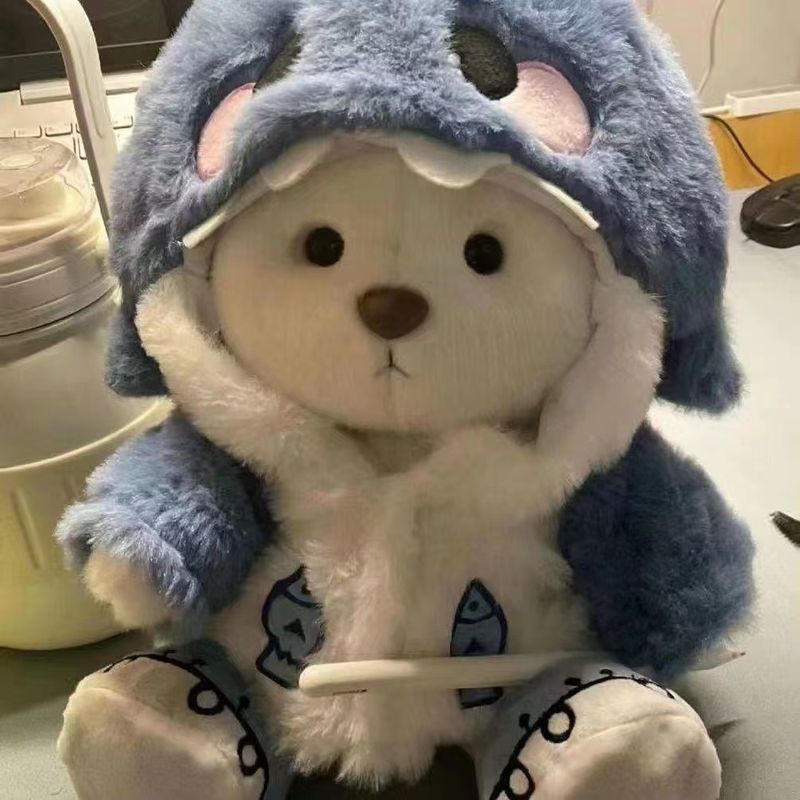 Doll Clothing Internet Celebrity Cross Dressing Bear Doll Cute Super Cute Little White Bear Plush Toy Sleeping Pillow Girl Comfort Doll_voghion.com