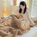 2025 Thick Coral Fleece Pillow Quilt Core Office Nap Blanket Car Cushion_voghion.com