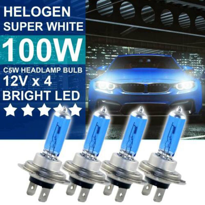 4 pezzi H7 100W 4500K Xenon Hid Super White Effect Look Lampadina per fari Lampada alogena 12V Lampade per fari_voghion.com