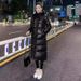 Glossy Longline Puffer Coat – Plus Size Winter Parka With Hood (Black, M-XXXXL)_voghion.com