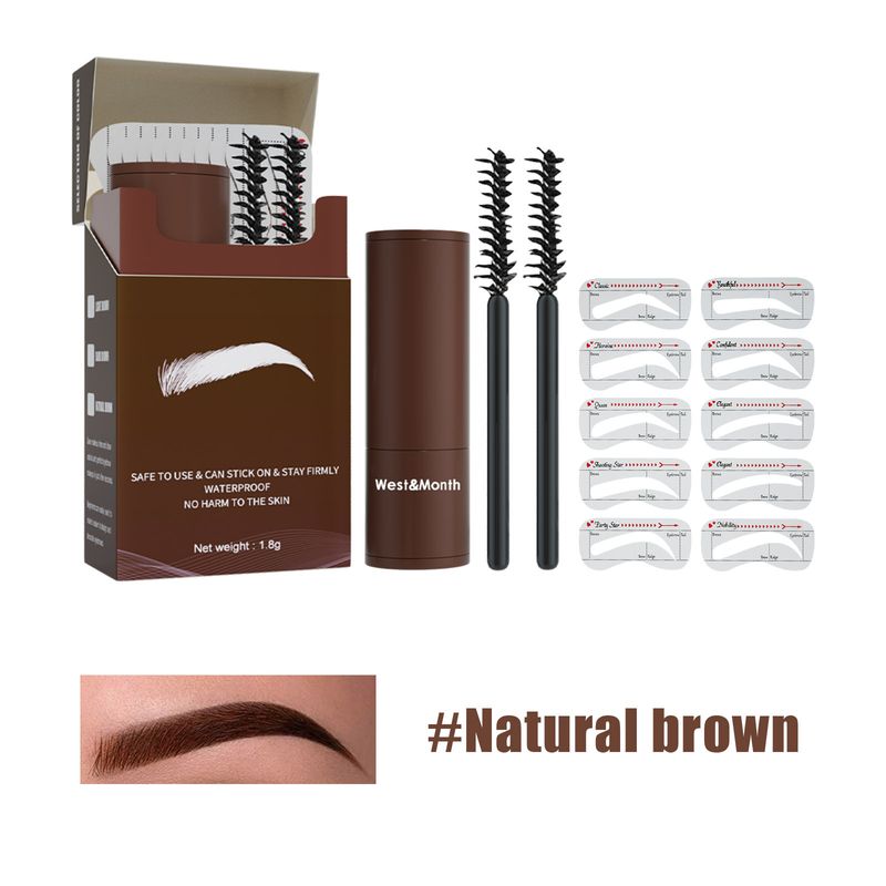 West&Month Seal dizzy Dye Lazy Man Print Eyebrow Powder Set Durable Waterproof, Sweatproof, and Non peeling Makeup_voghion.com