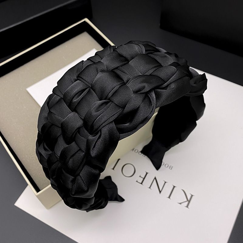 Nuove fasce per capelli intrecciate in raso estive, accessori per capelli leggeri e di lusso, con teschio alto_voghion.com