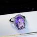 Cao Shi Live Amethyst Micro Pave Zircon Large Oval Engagement Gemstone Ring For Women_voghion.com