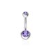 Cross-Border E-commerce Europe And America Hot-Selling Stainless Steel Belly Button Ring With Zirconia Piercing_voghion.com