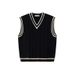 Men's Clothing College Style Neck Knitted Vest Men's Autumn And Winter American Retro Loose Sleeveless Sweater Vest Pullover Waistcoat Jacket_voghion.com